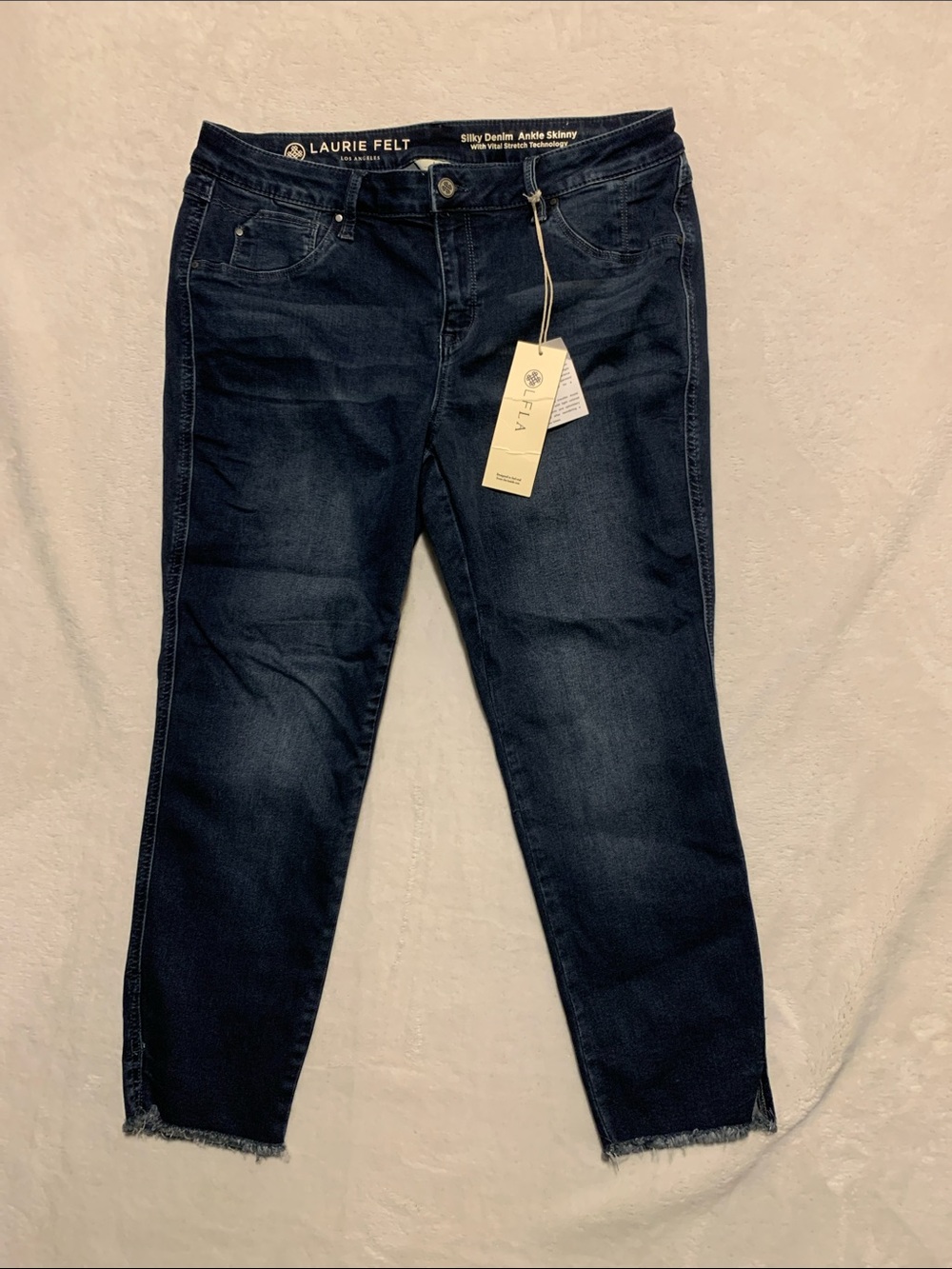 Laurie Felt Silky Denim Ankle Skinny Jeans Petite large new
